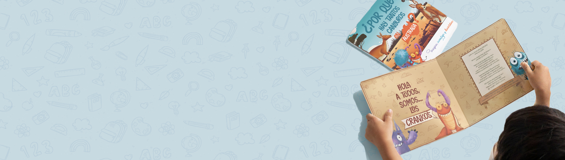 Niño leyendo un cuaderno didáctico